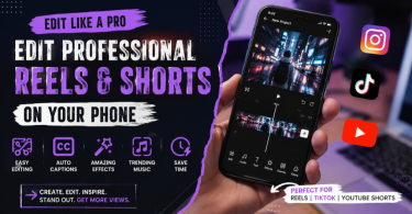 Editing professional Instagram Reels and YouTube Shorts on a smartphone